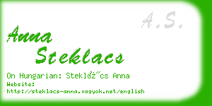 anna steklacs business card